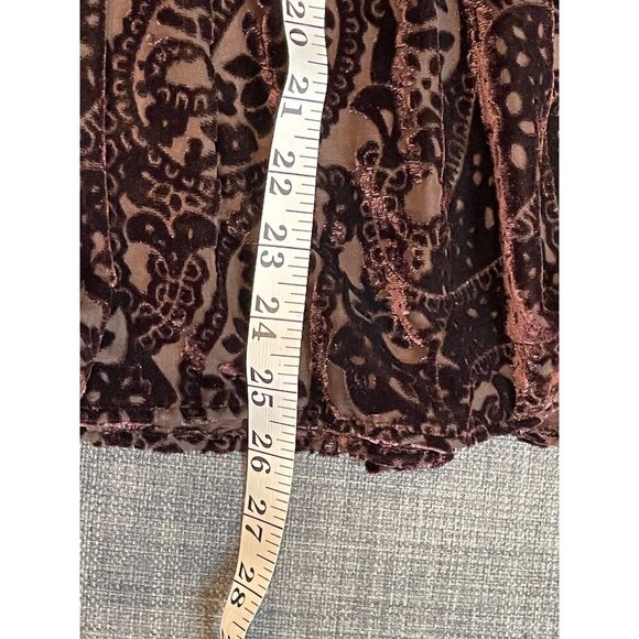 Sundance Brown Velour Midi Skirt Sz 10 - Picture 7 of 8